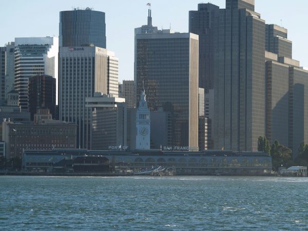 Ferry Building and Embarcadero waterfront skyline, San Francisco
