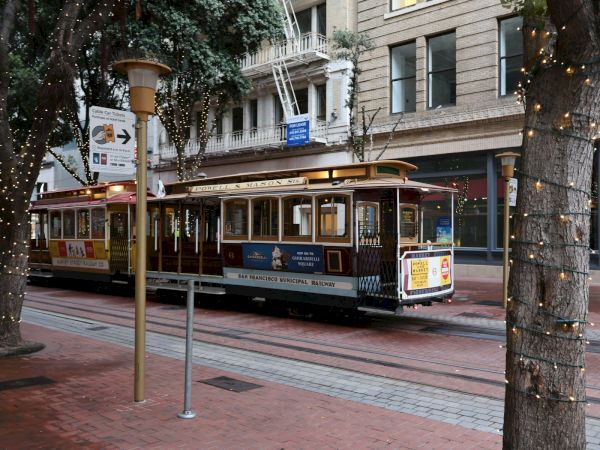 Powell-Mason cable car at the Powell and Market turnaround, San Francisco